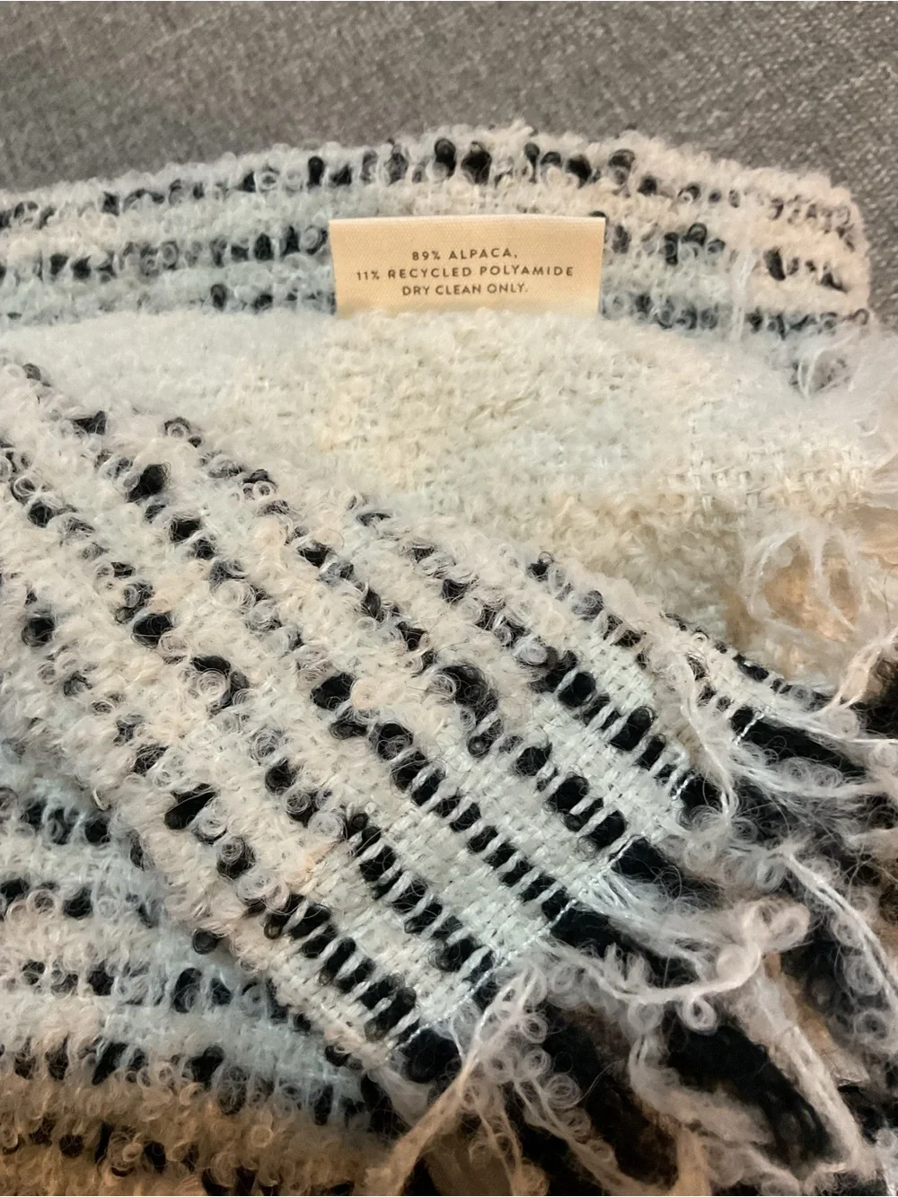 The Citizenry Charcoal Textured Woven Throw, handwoven in Peru, 89% Alpaca